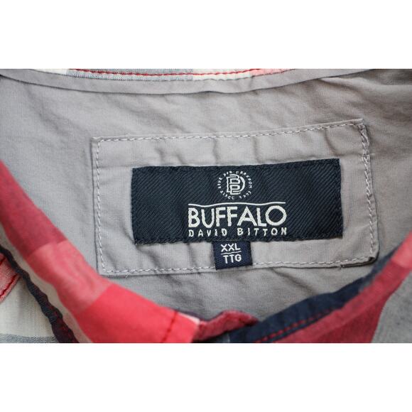 Buffalo David Bitton Shirt Men's XXL 100% Cotton Button-Up Plaid Long Sleeve - Picture 5 of 7